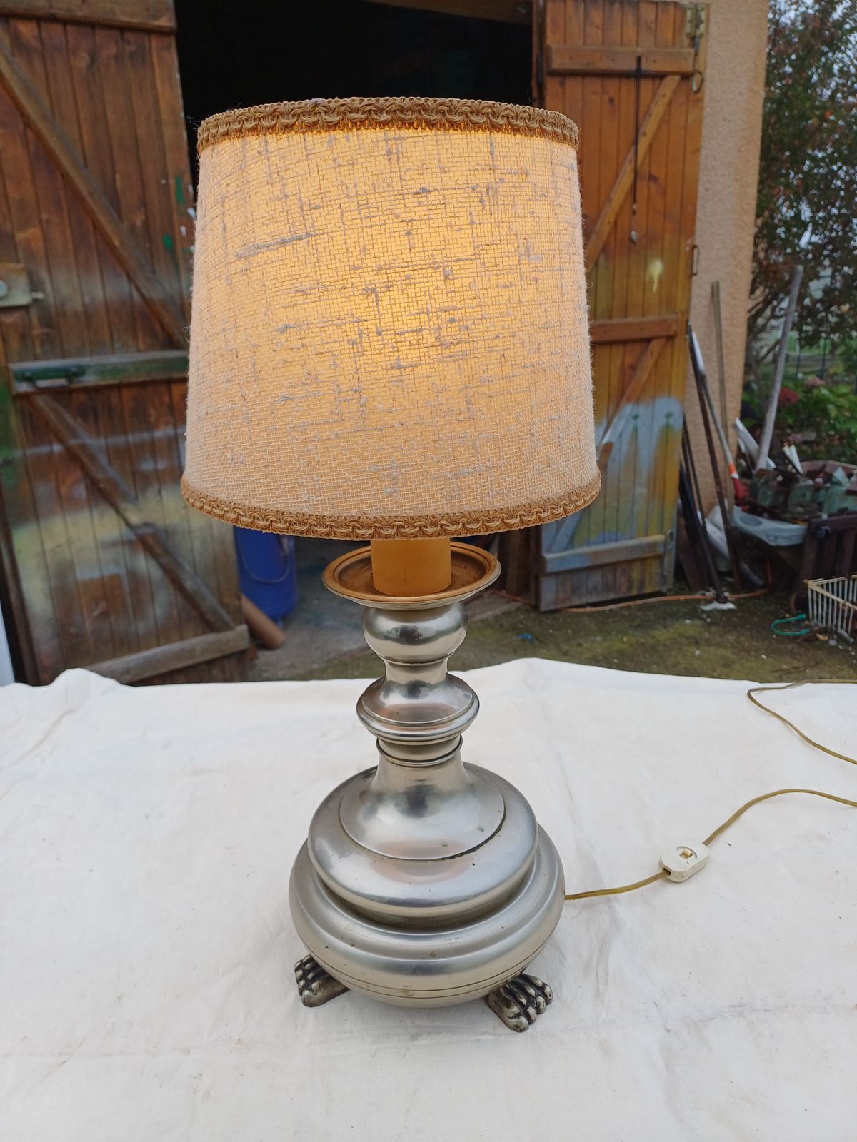60s Tin Lamp, 1960s, Vintage