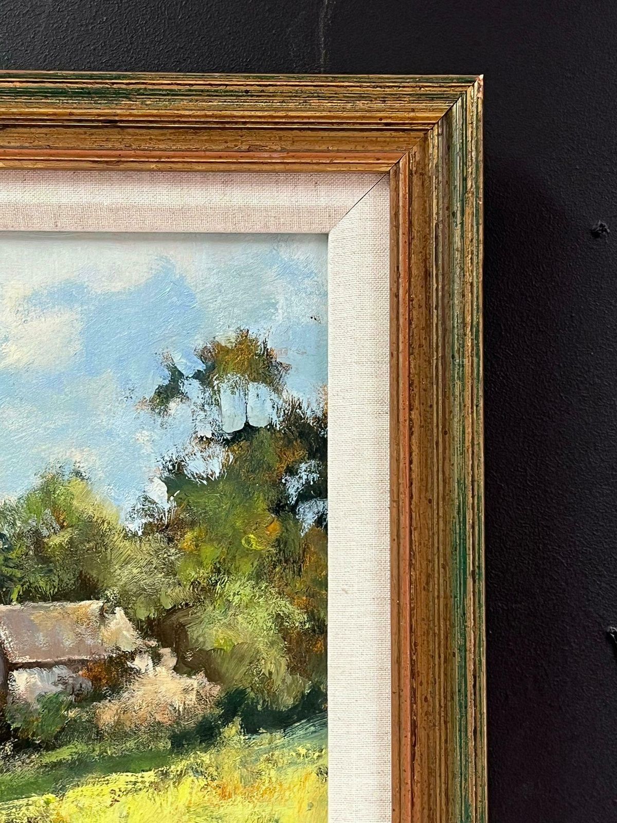 David Hydeenglish Impressionist Signed Oil Painting Water Mill House In Summer Meadowsc.2000 photo 916.0