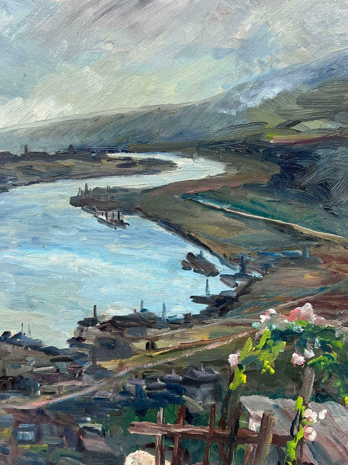 Regine Davidmid 20th Century 1950's French Post Impressionist Oil Coastal Inlet Estuary1950's photo 758.0