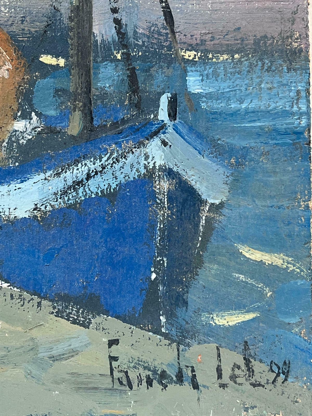 Fanch Lelfishermen In Brittany With Seagulls Circling The Boat French Painting20th Century photo 433.0