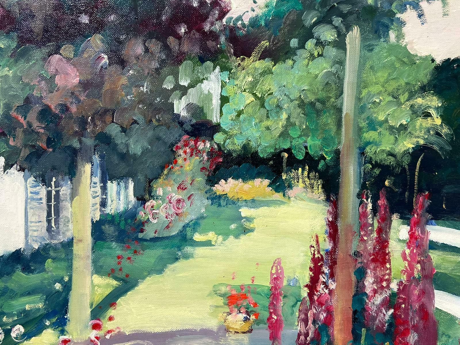 Guy Benardthe Artists Garden Signed Original French Impressionist Oil Painting photo 1222.0