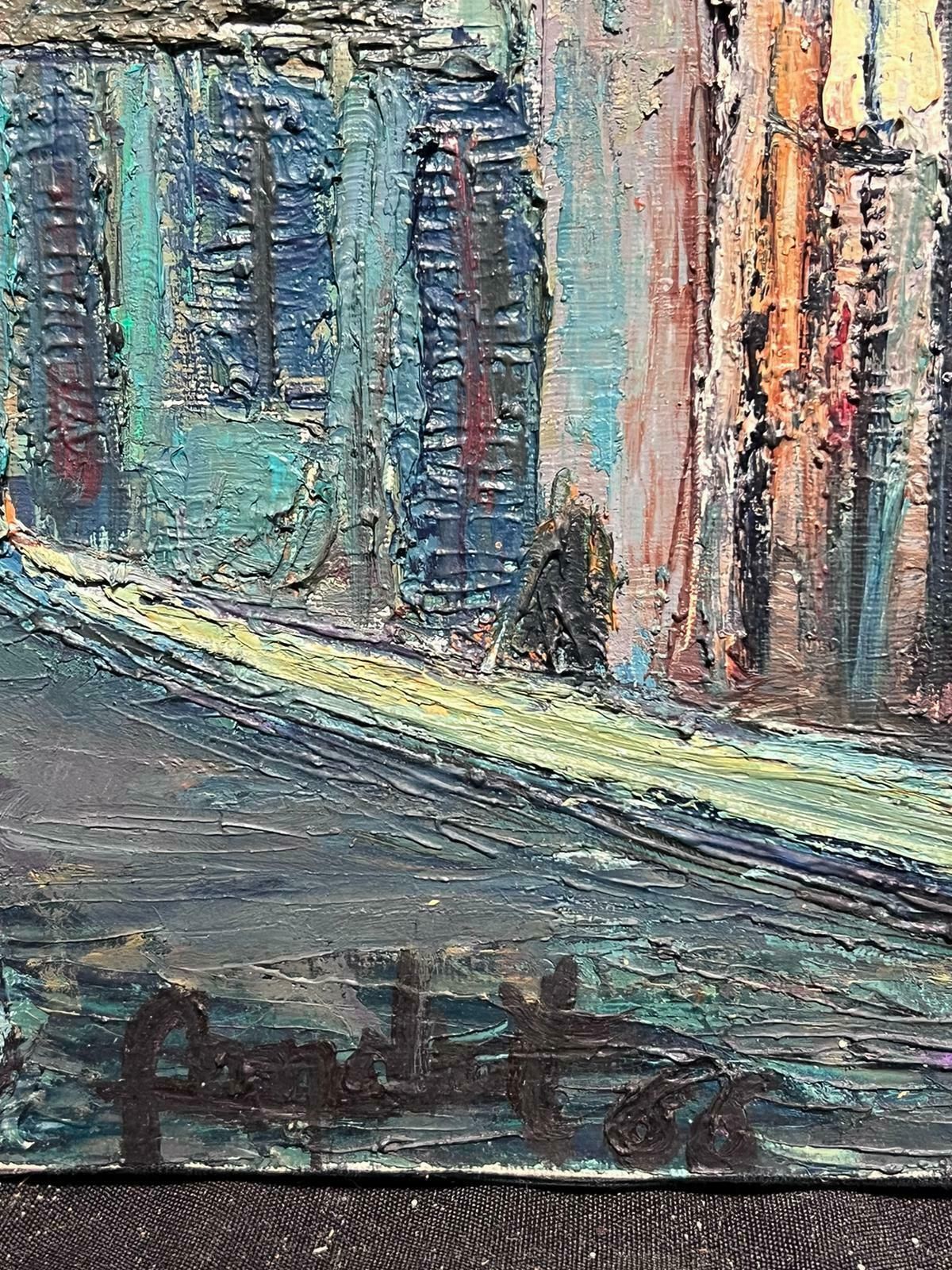 French Expressionistrouen Street Scene Thickly Painted 20th Century French Signed Oil Painting photo furniture