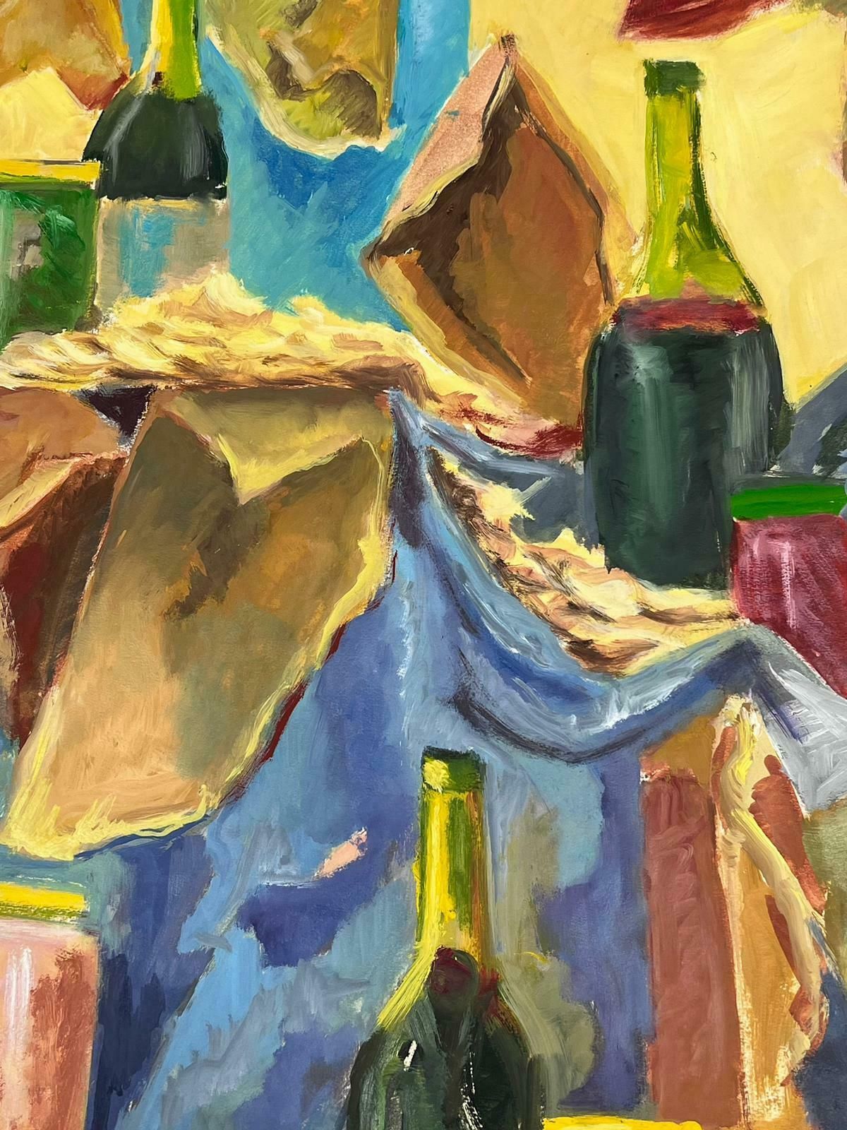 Guy Nicod Champagne Bottles 1970's French Still Life Modernist Painting photo Art