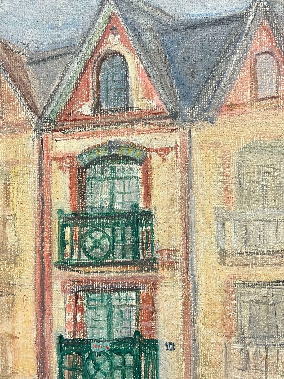Simone Forge1930's French Impressionist Charming French Townhouse With Green Balconies19th Century photo for sale