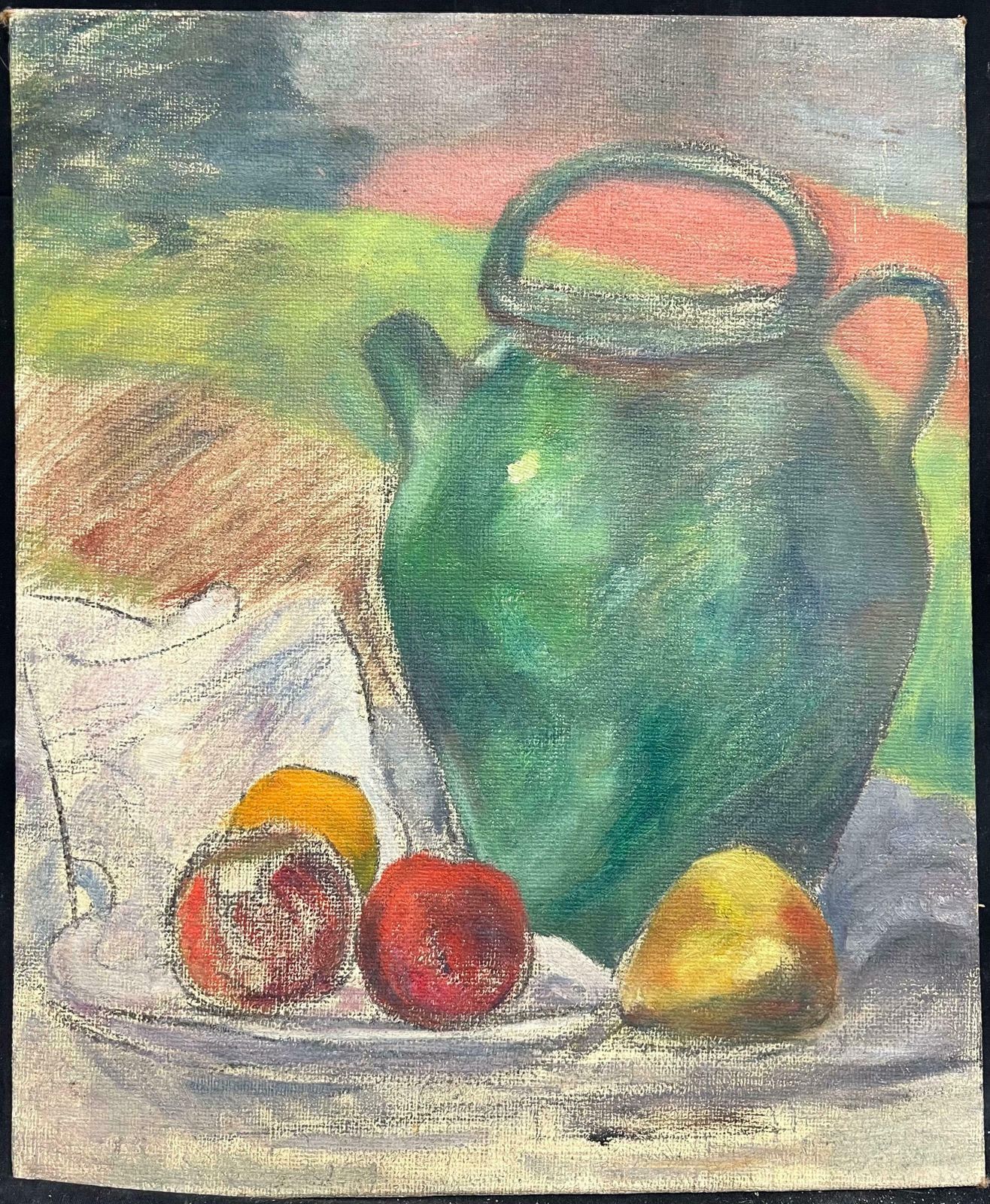 Simone Forge1930's French Impressionist Still Life With Green Jug And Assorted Apples & Pear19th Century photo furniture