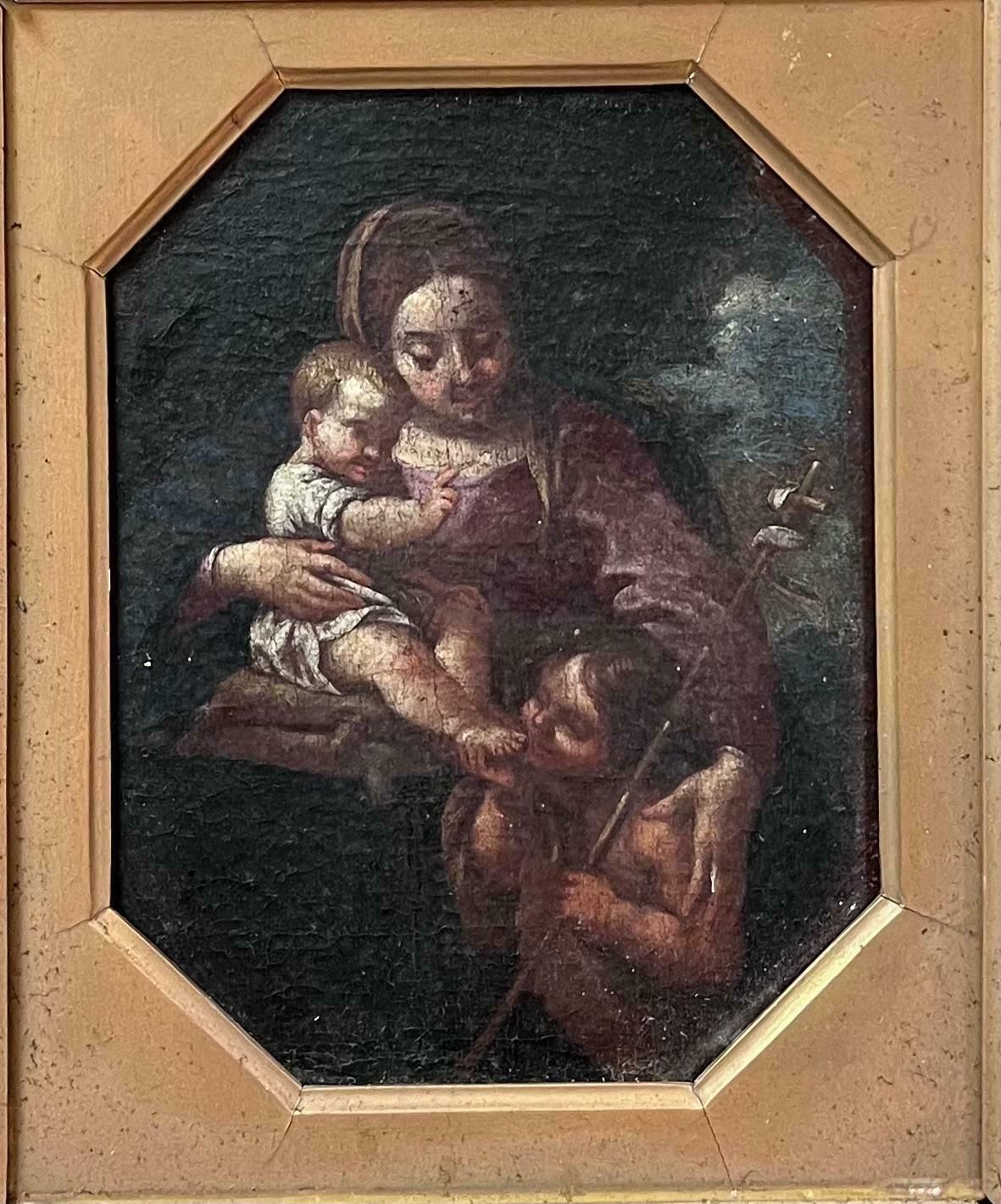 18th Century Italian Old Masterthe Madonna With Christ Child & St. John Fine 18th Century Italian Old Master photo 3450.0