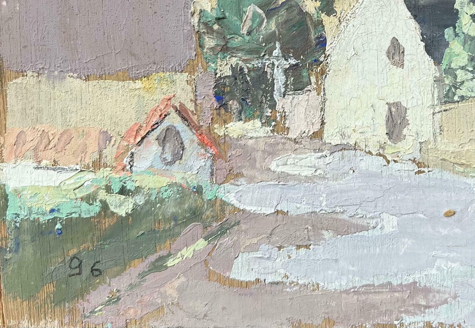 Fanch Lelfrench Village Landscape In Impressionist Style1996 photo Art
