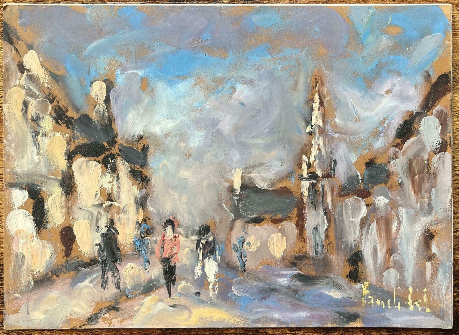 Fanch Lel"Rue De Village Animée" French Oil Painting Of A Village Street Scene2002 photo furniture