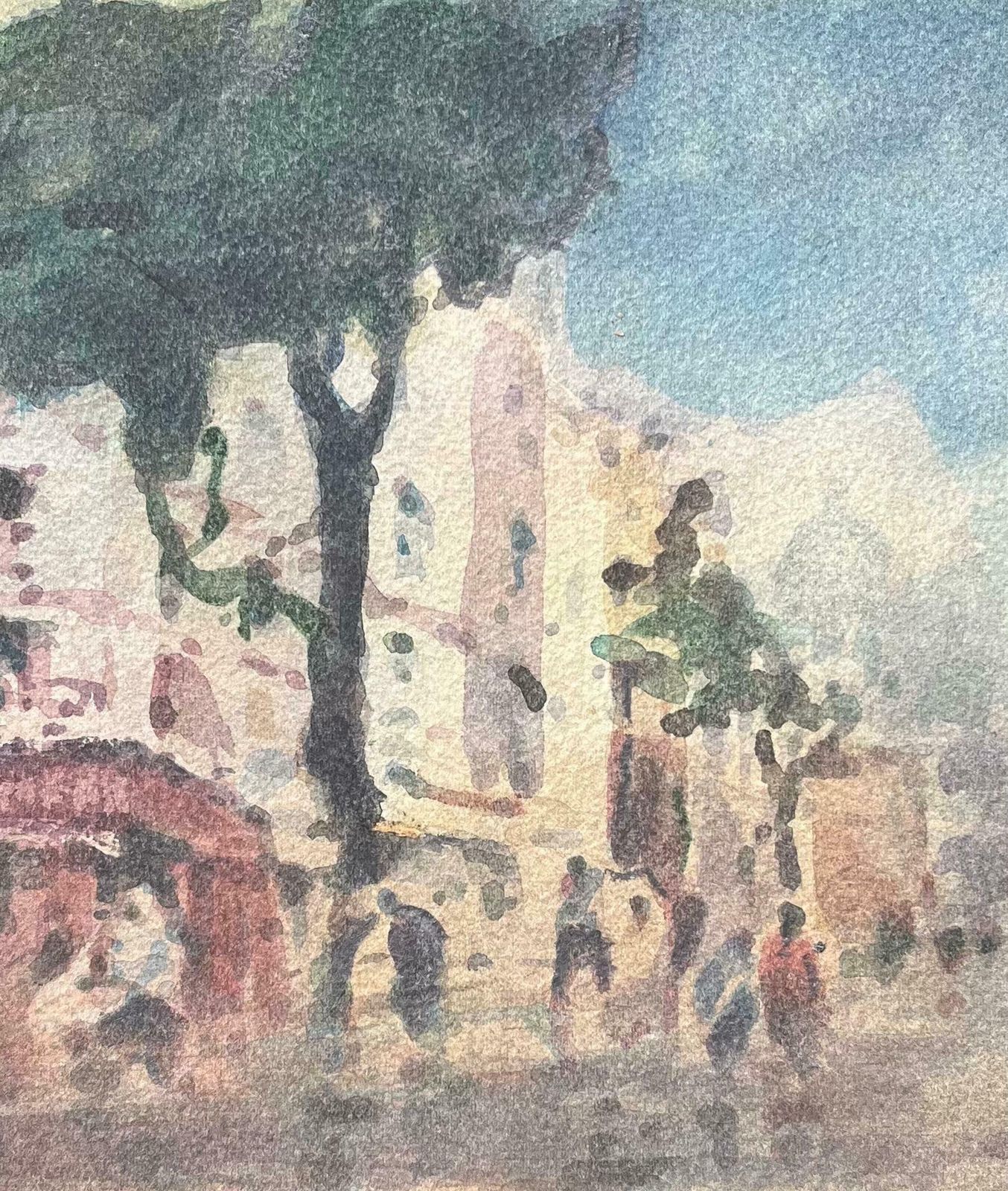 Maurice Mazeiliefrench Impressionist Watercolor Of A Street Scene With Trees And Buildings2019 photo Art
