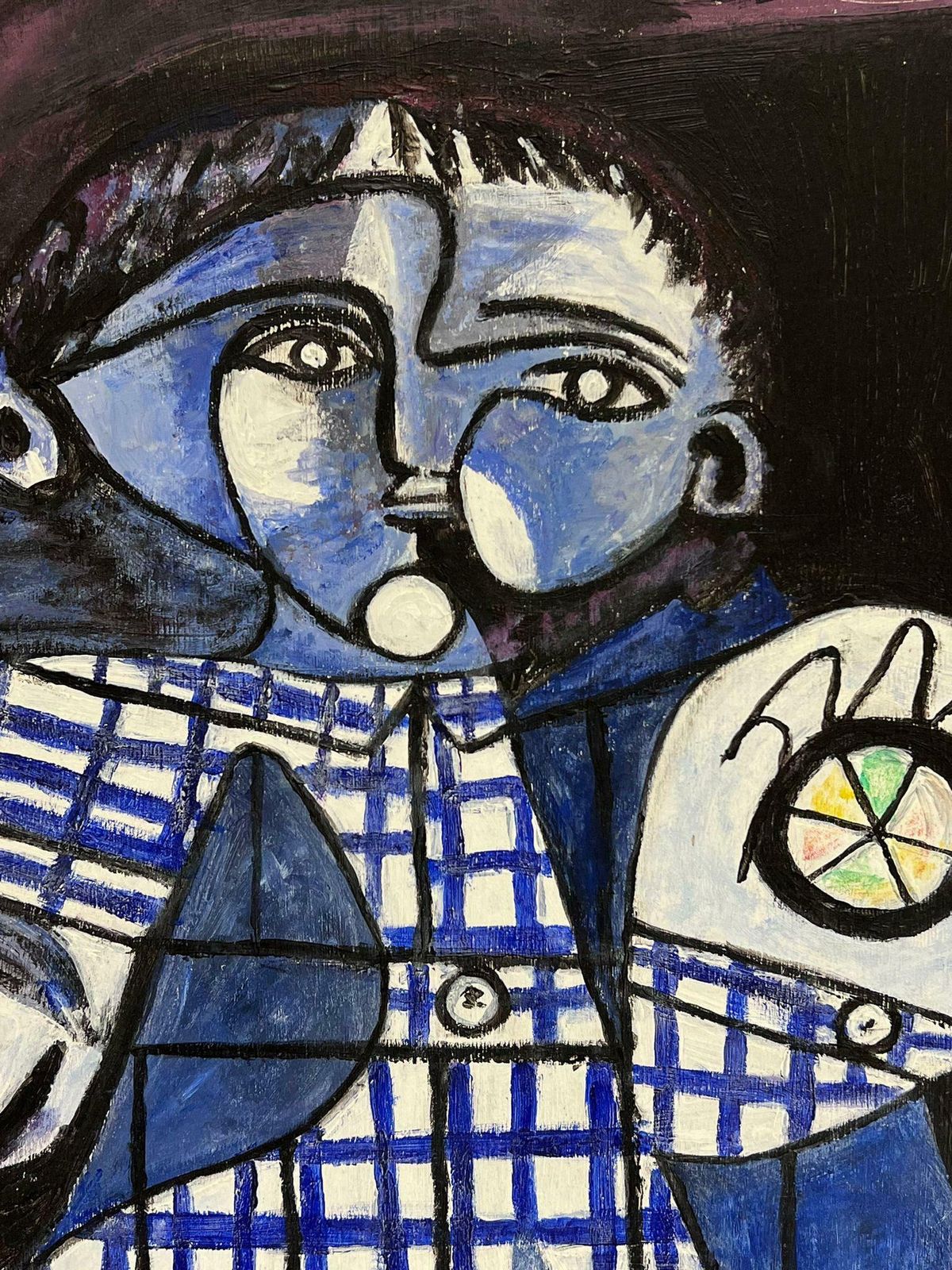 20th Century French Abstract Portrait Of Child Circle Of Picasso Style photo buy