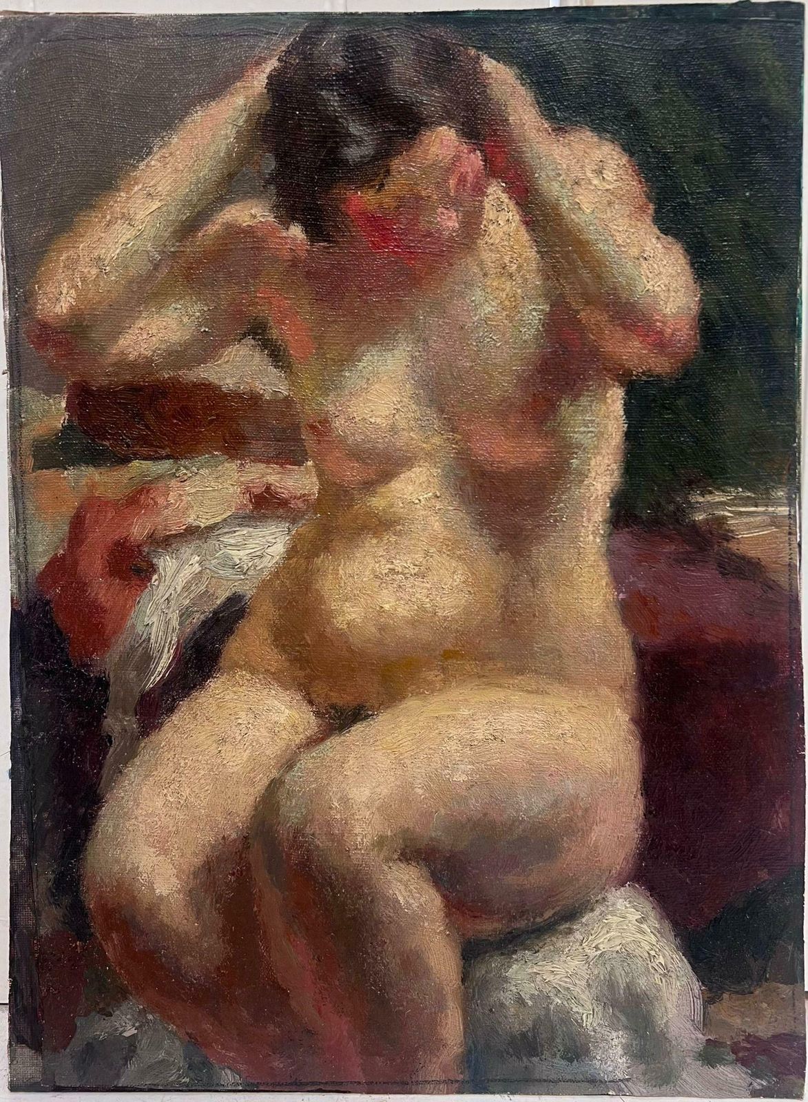 1900's French Post Impressionistvery Fine Quality C.1900's French Portrait Of Nude Lady Post Impressionist Workc. 1900's photo furniture