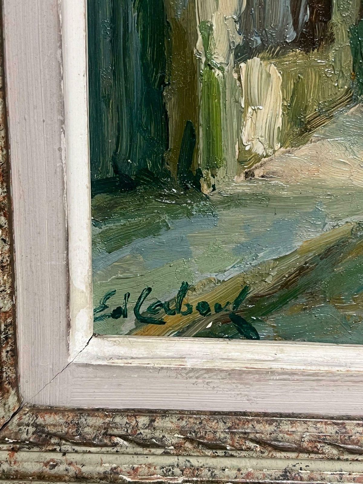 French Schoolmid 20th Century French Signed Oil Sacre Couer Montmartre Paris Original Frame photo Art