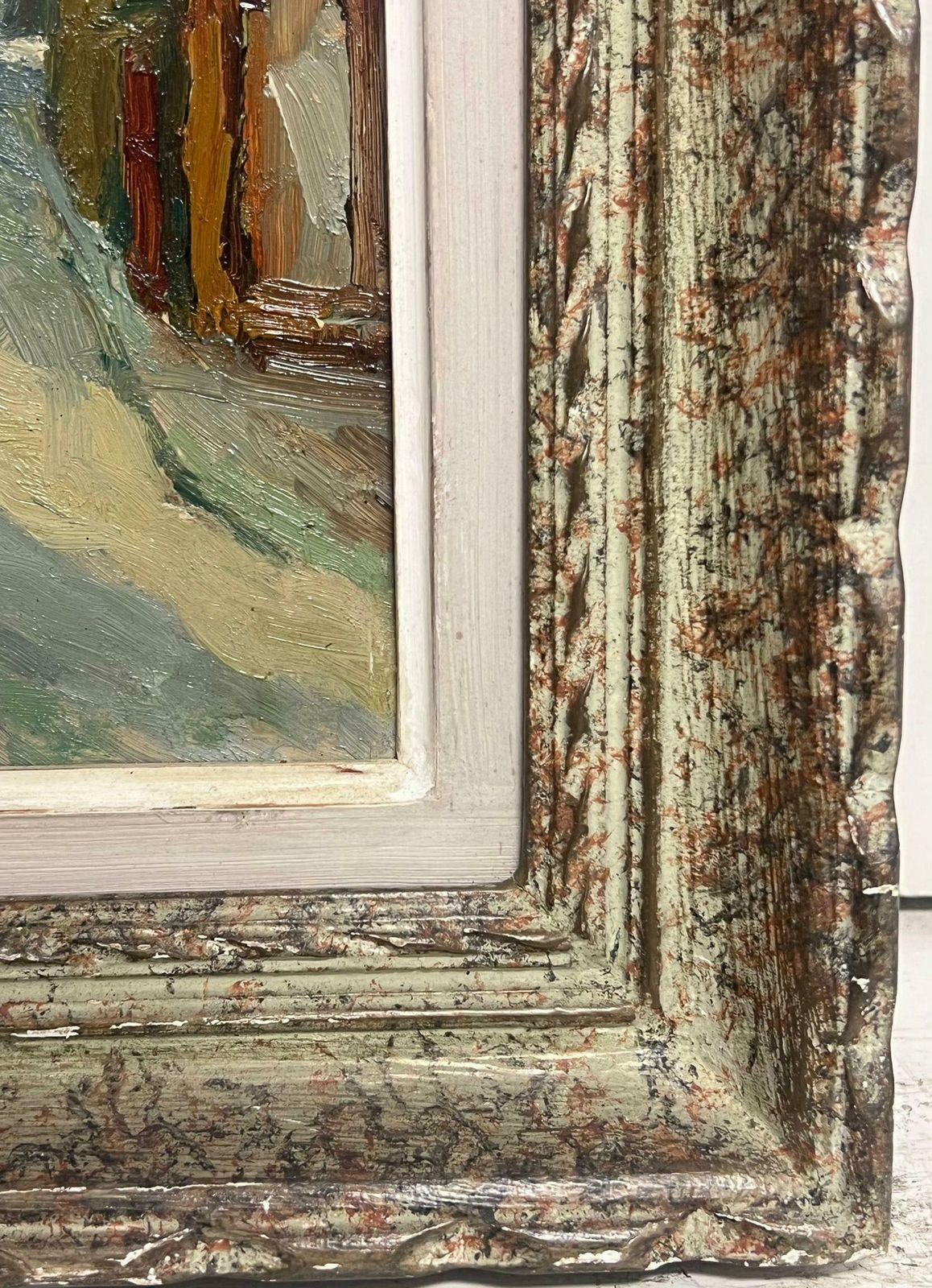 French Schoolmid 20th Century French Signed Oil Sacre Couer Montmartre Paris Original Frame photo 807.0