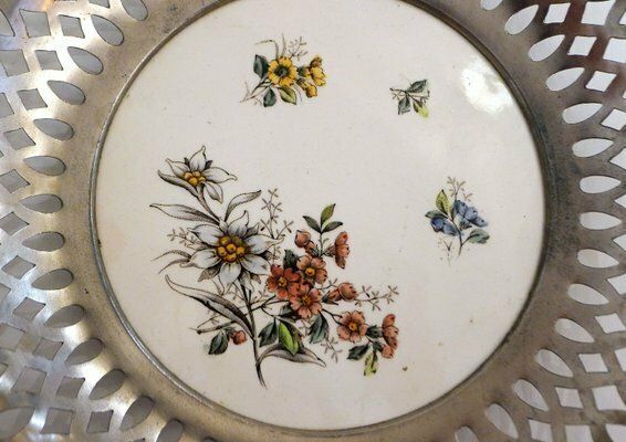 photo furniture Late 19th Century Earthenware & Metal Bread Basket By Max Dannhorn, 1890s