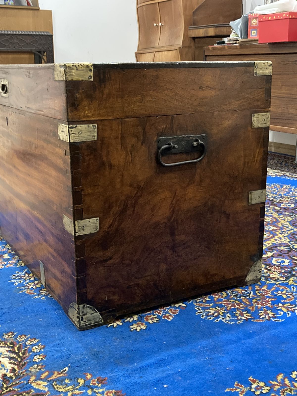 Camphor Wood 19th Century Military Campaign Trunk (England, Circa 1850) photo for sale