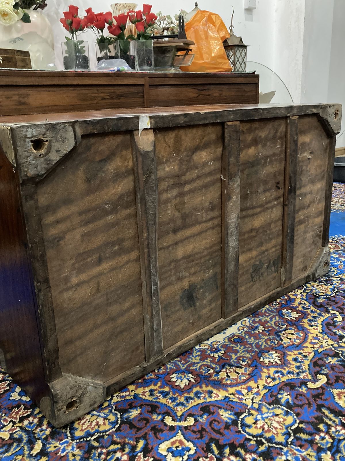 photo for sale Camphor Wood 19th Century Military Campaign Trunk (England, Circa 1850)