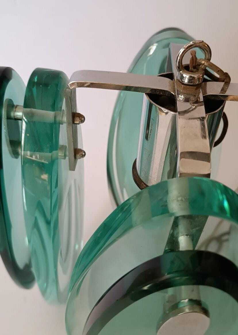photo furniture Stunning Thick Glass Chandelier Nilo Veca Design Fontana Arte Vintage Space Age Italy