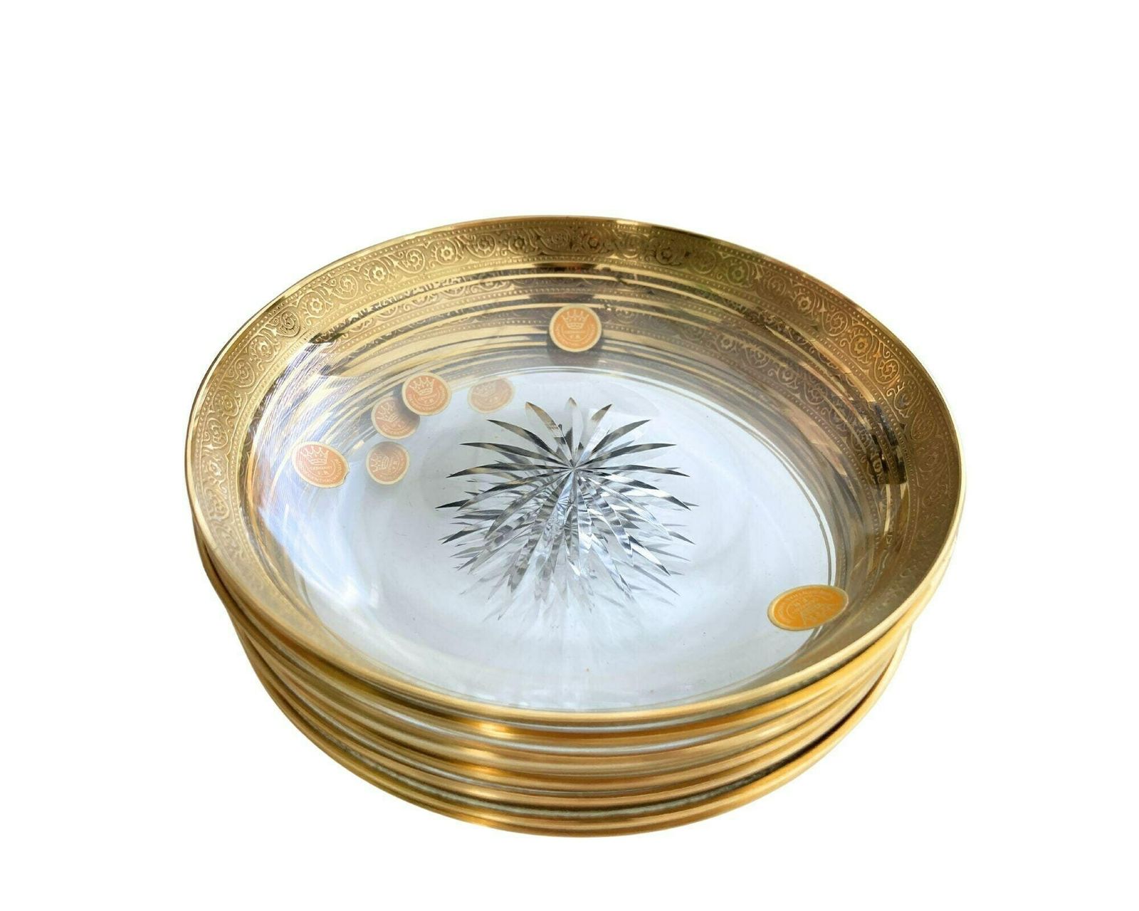 Kristallen Schalen (Set Van 2) | 24k Goud | Theresienthal Mintonborte