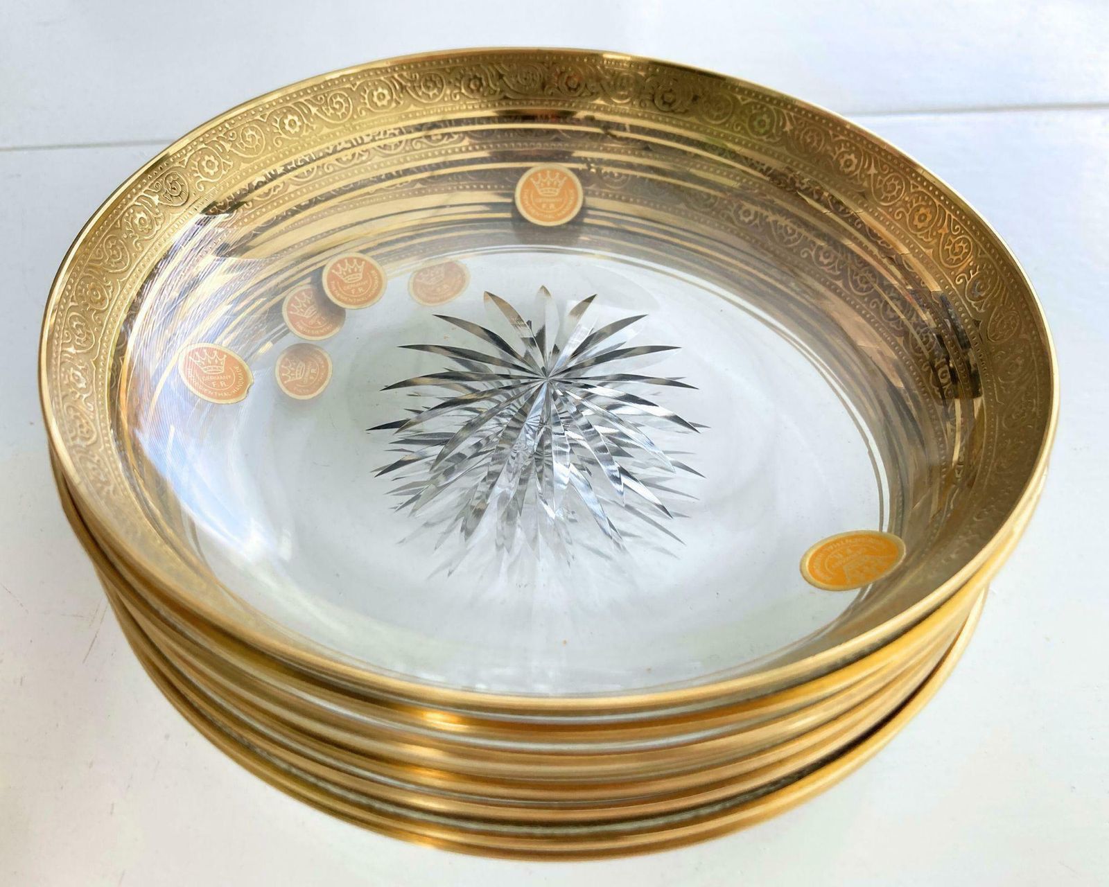 Kristallen Schalen (Set Van 2) | 24k Goud | Theresienthal Mintonborte photo furniture