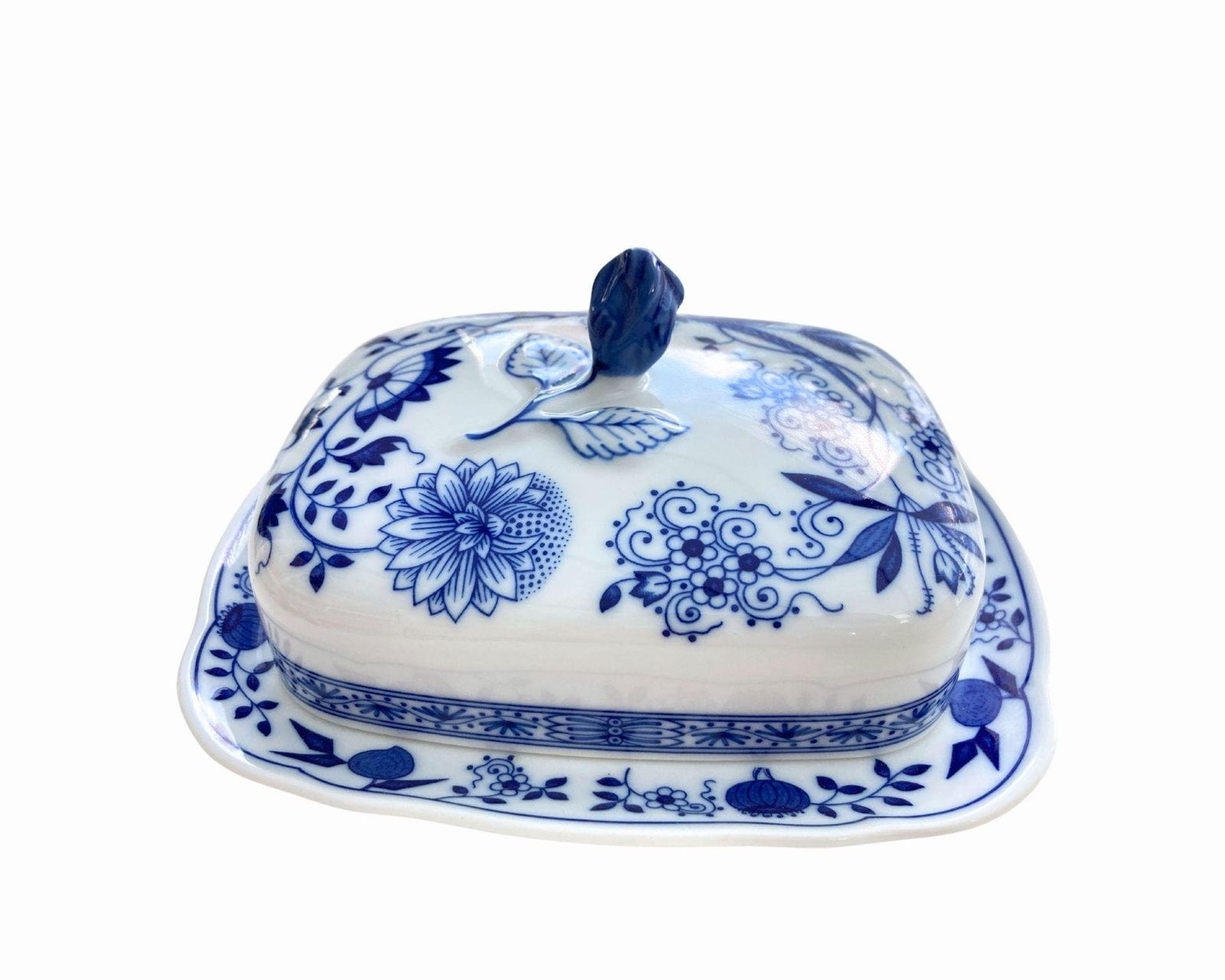 Porseleinen Botervloot Vierkant | Blue Onion | Hutschenreuther