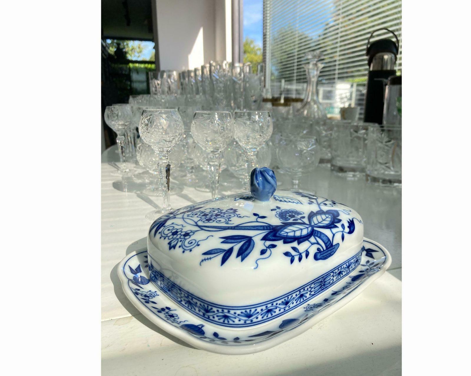 Porseleinen Botervloot Vierkant | Blue Onion | Hutschenreuther photo 139.0
