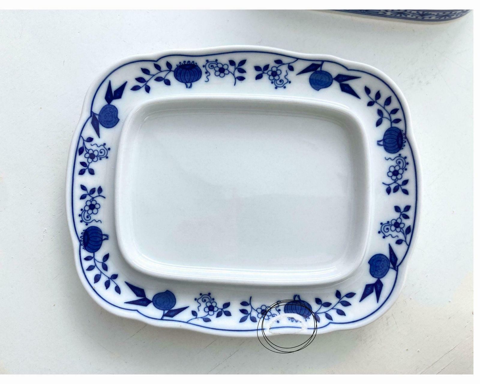 Porseleinen Botervloot Vierkant | Blue Onion | Hutschenreuther photo buy