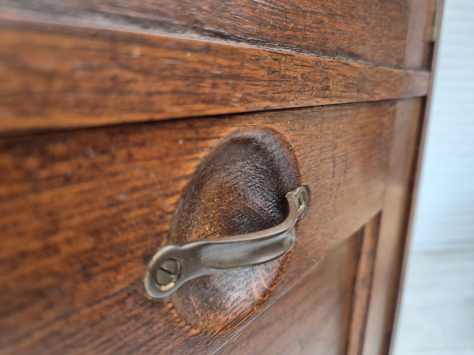 photo buy 1950s, Scandinavian Design, Wall Cabinet, Original Good Condition, Oak Wood.