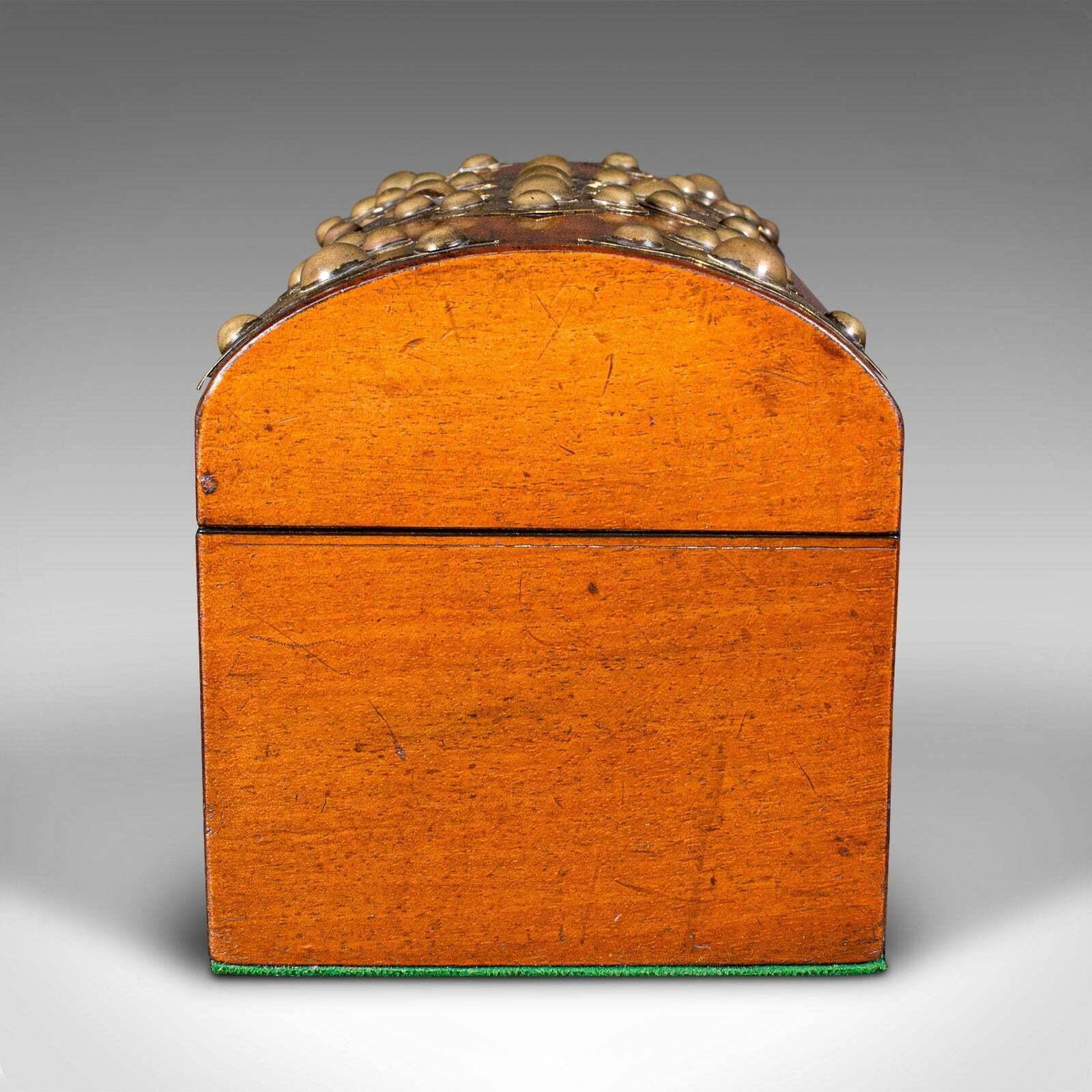 Antique Dome Top Tea Caddy, English, Burr Walnut, Box, Gothic Taste, Victorian photo vinterior
