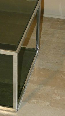 Coffee Tables In Chromed Steel And Glass, Italy, 1970s, Set Of 2 photo vinterior
