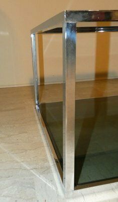 Coffee Tables In Chromed Steel And Glass, Italy, 1970s, Set Of 2 photo buy