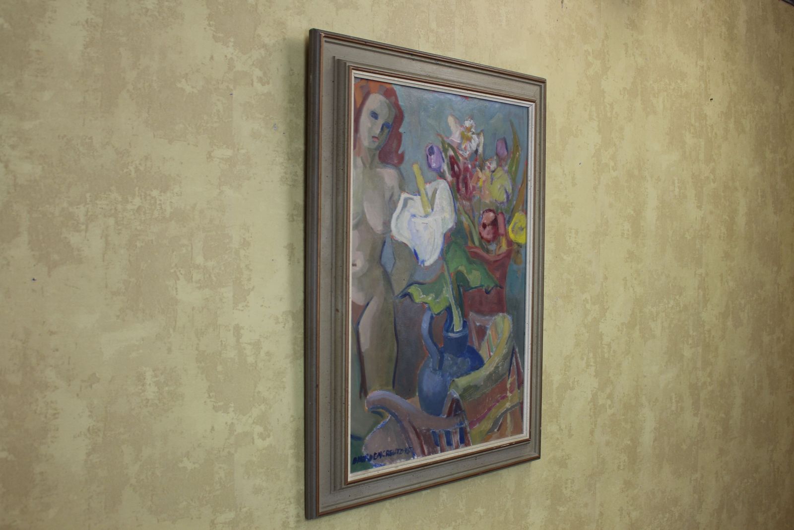 photo furniture Brita Nordencreutz Oil Painting Nude With Flowers