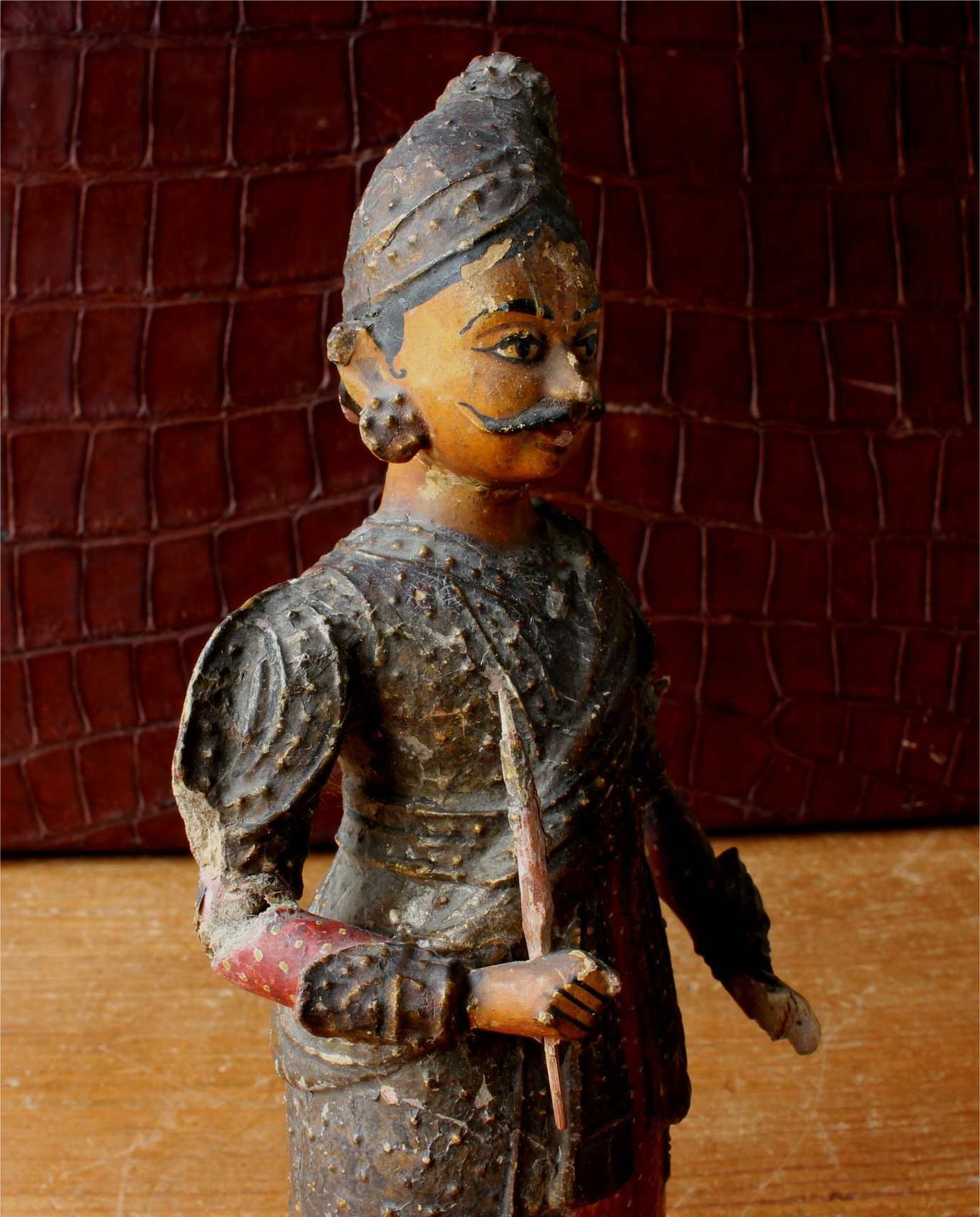 Pair Indian King & Queen Figures. 19th Century India Folk Art Statues. photo buy