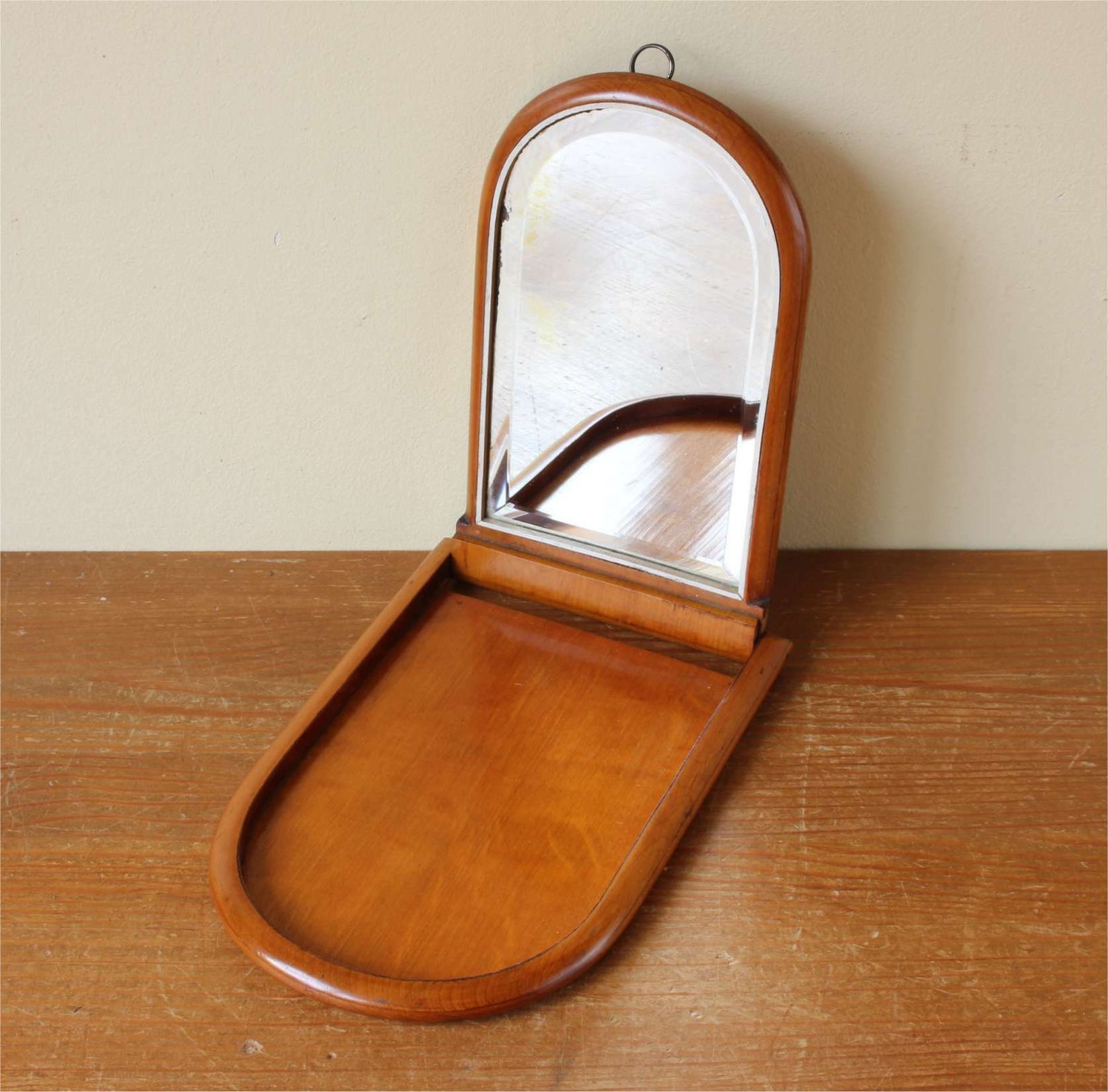 Antique Campaign Mirror. Gentleman's Wood Folding. Travel Shaving Mirror. photo furniture