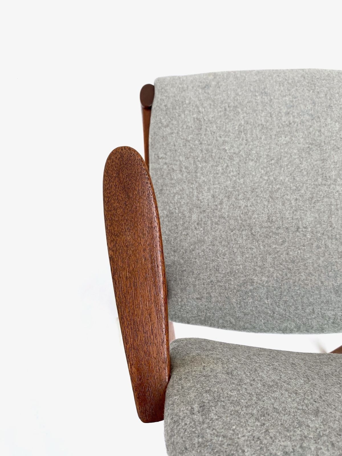Danish Kai Kristiansen Model 42 Teak And Grey Wool Dining Chair Mid Century 1960s photo furniture
