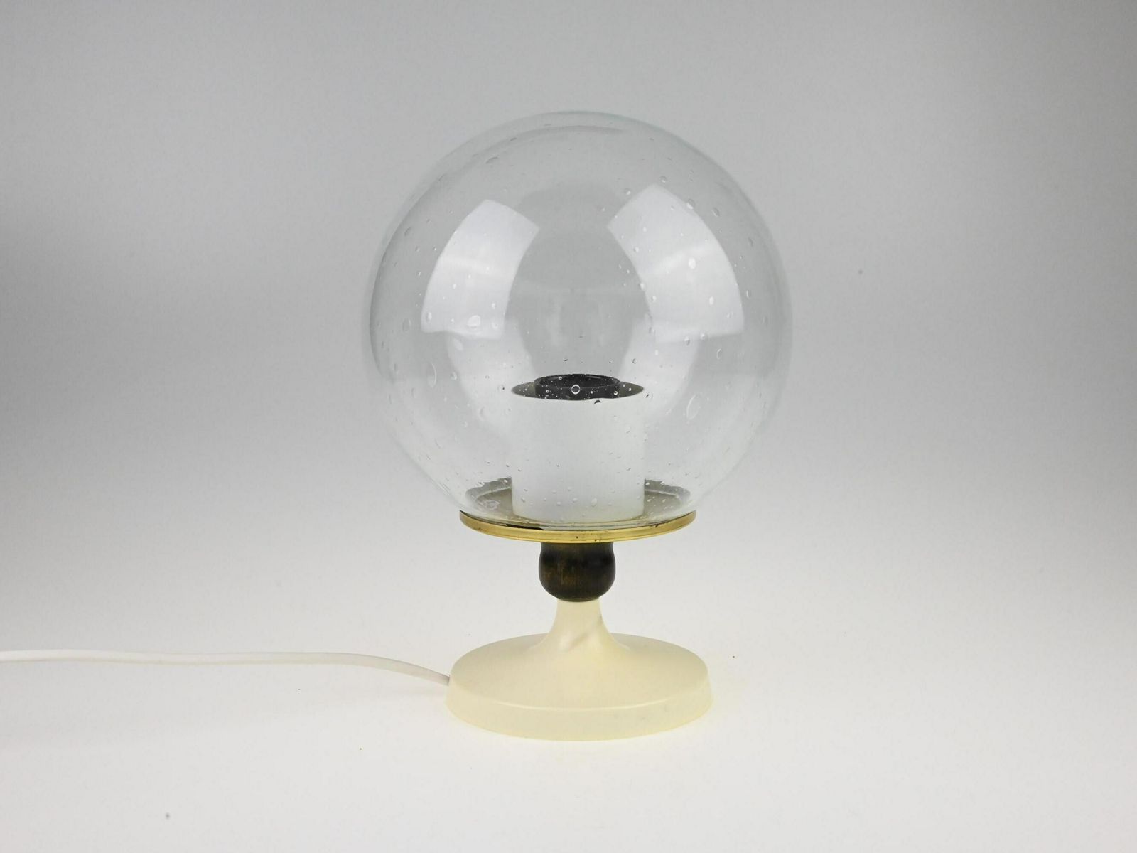 Vintage Glass Table Lamp, Raindrop Shade, Table Lamp, Globe Lamp, Glass Globe Lamp, Desk Lamp, Mid Century Lamp, Vintage Light, Old Lamp