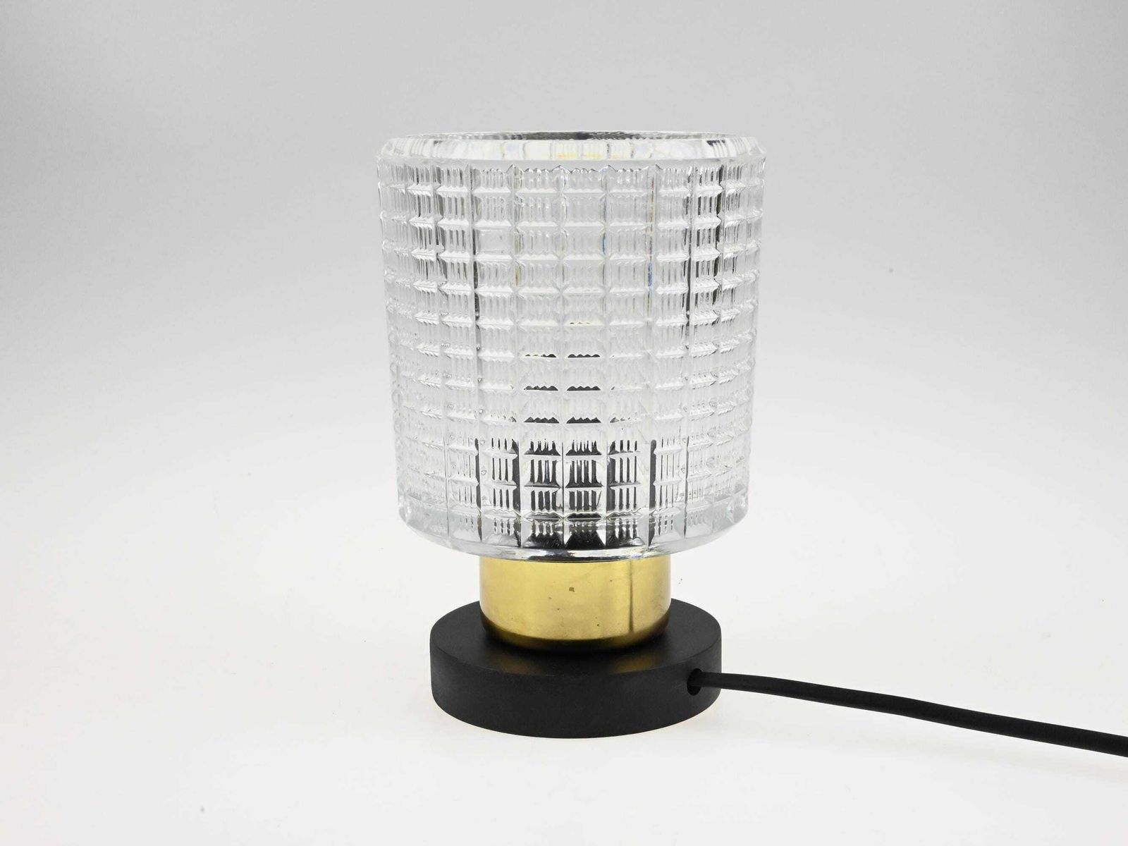 Vintage Bedside Mid Century Lamp, Glass Lamp, Retro Table Lamp,Old Lamp photo Lighting