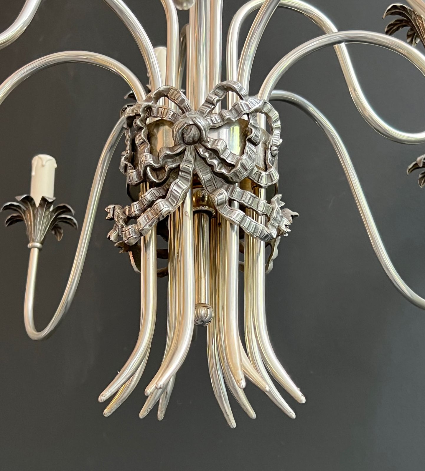 Lighting Neoclassical Style Chandelier In Silver Metal From Maison Charles photo