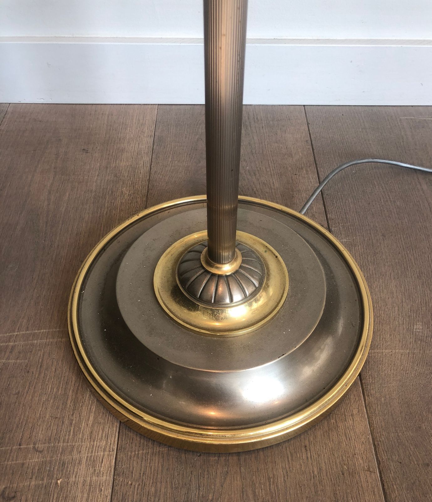 Lighting Silver Metal Floor Floor Lamp And 6 Arch Of Light Floor Lamp For Flooring Made Of Silver Plated Metal And Brass With 6 Arm Free Of Light. French Work. photo
