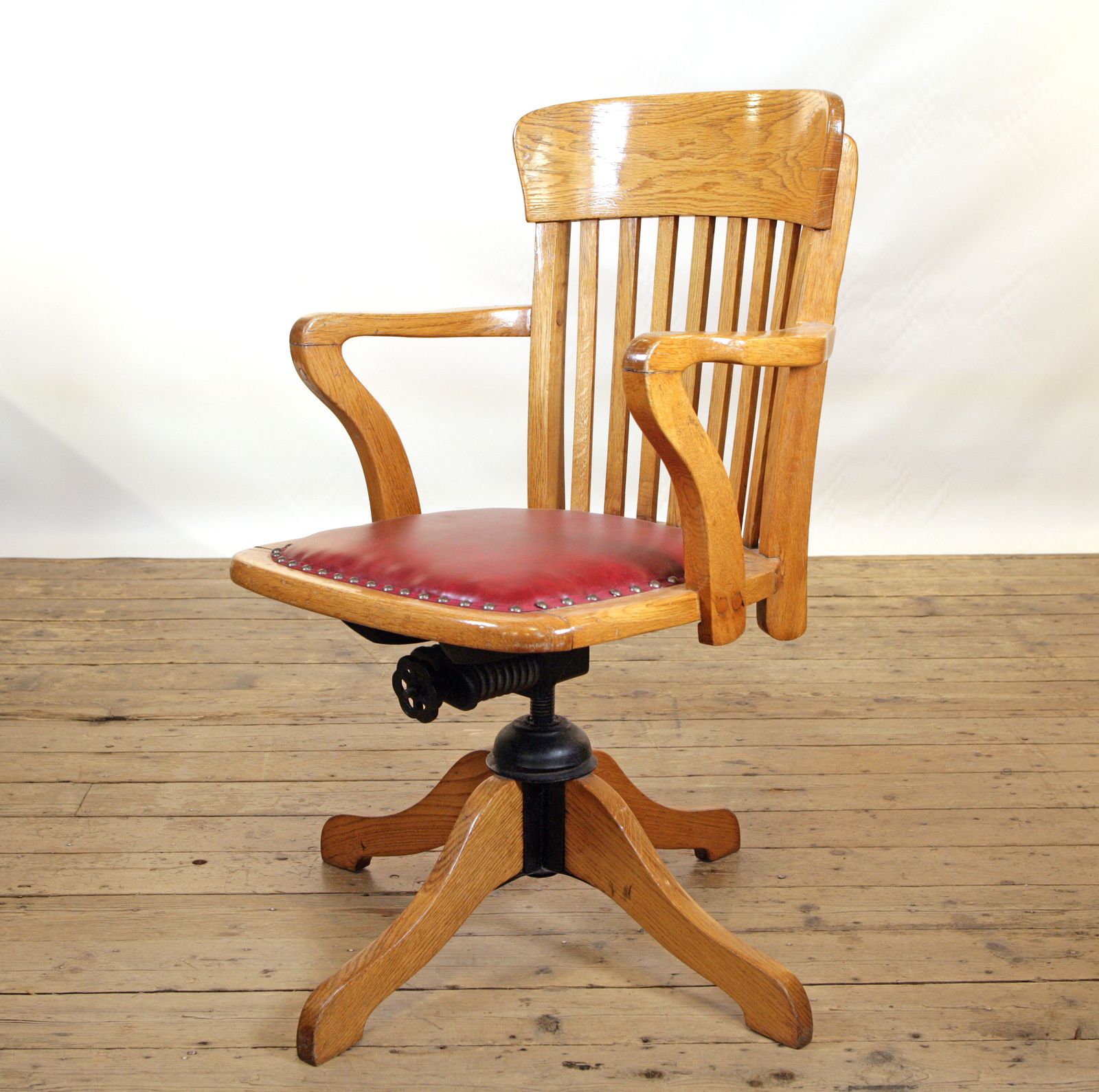 A Fully Restored, Edwardian, Oak, Revolving Armchair, Circa 1910. photo for sale