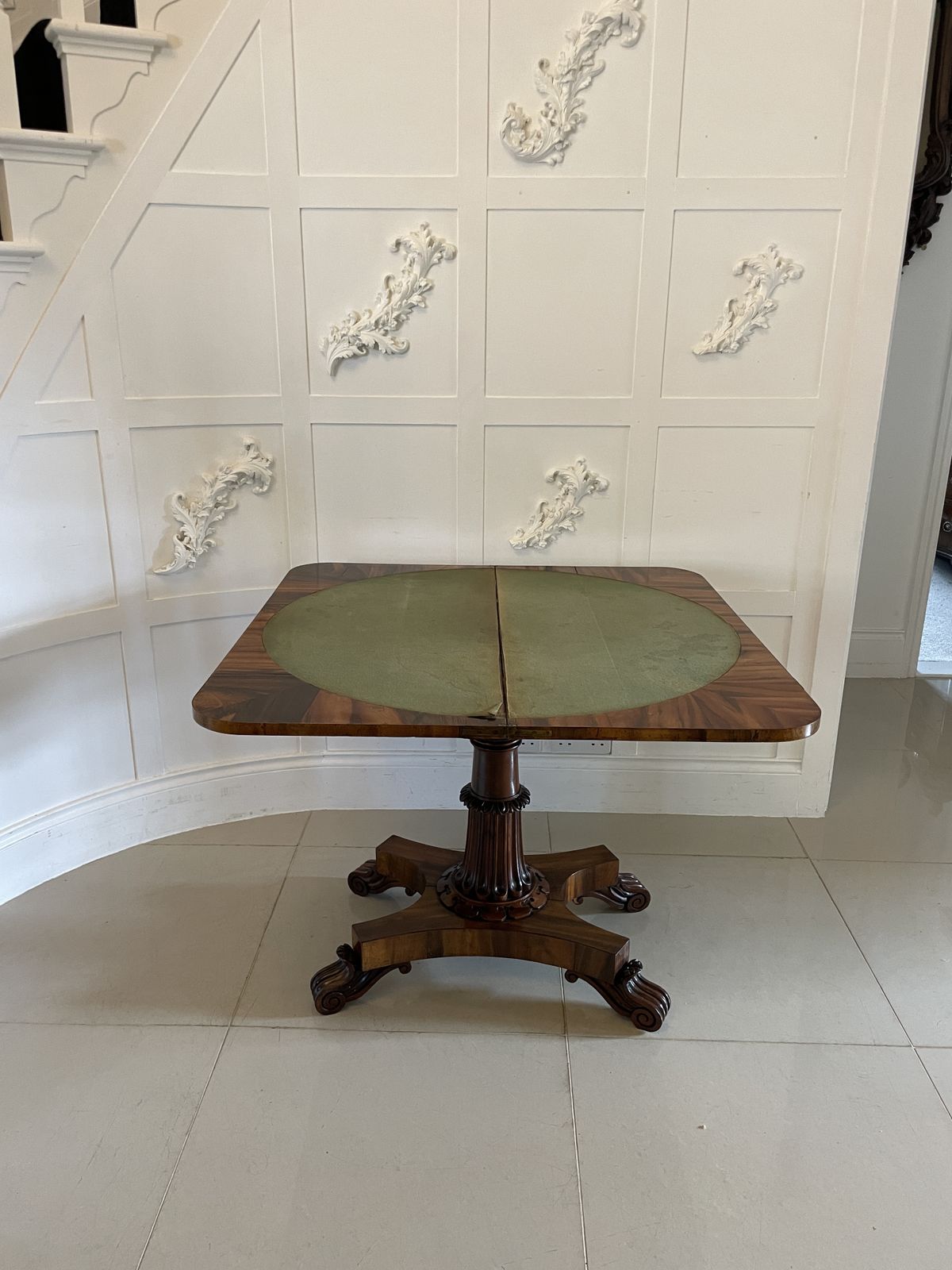 2125.0 Antique 19th Century Quality Carved Rosewood Card Table photo