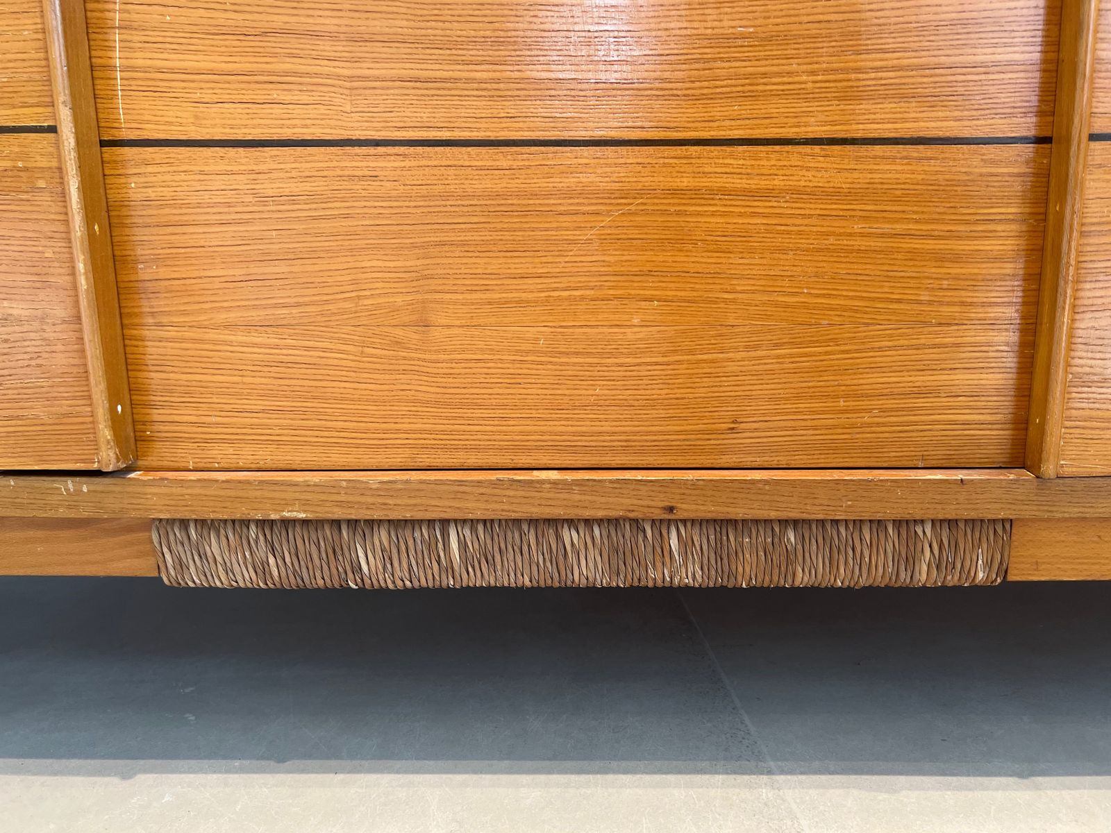 photo furniture Fir And Rattan Sideboard, 1970s