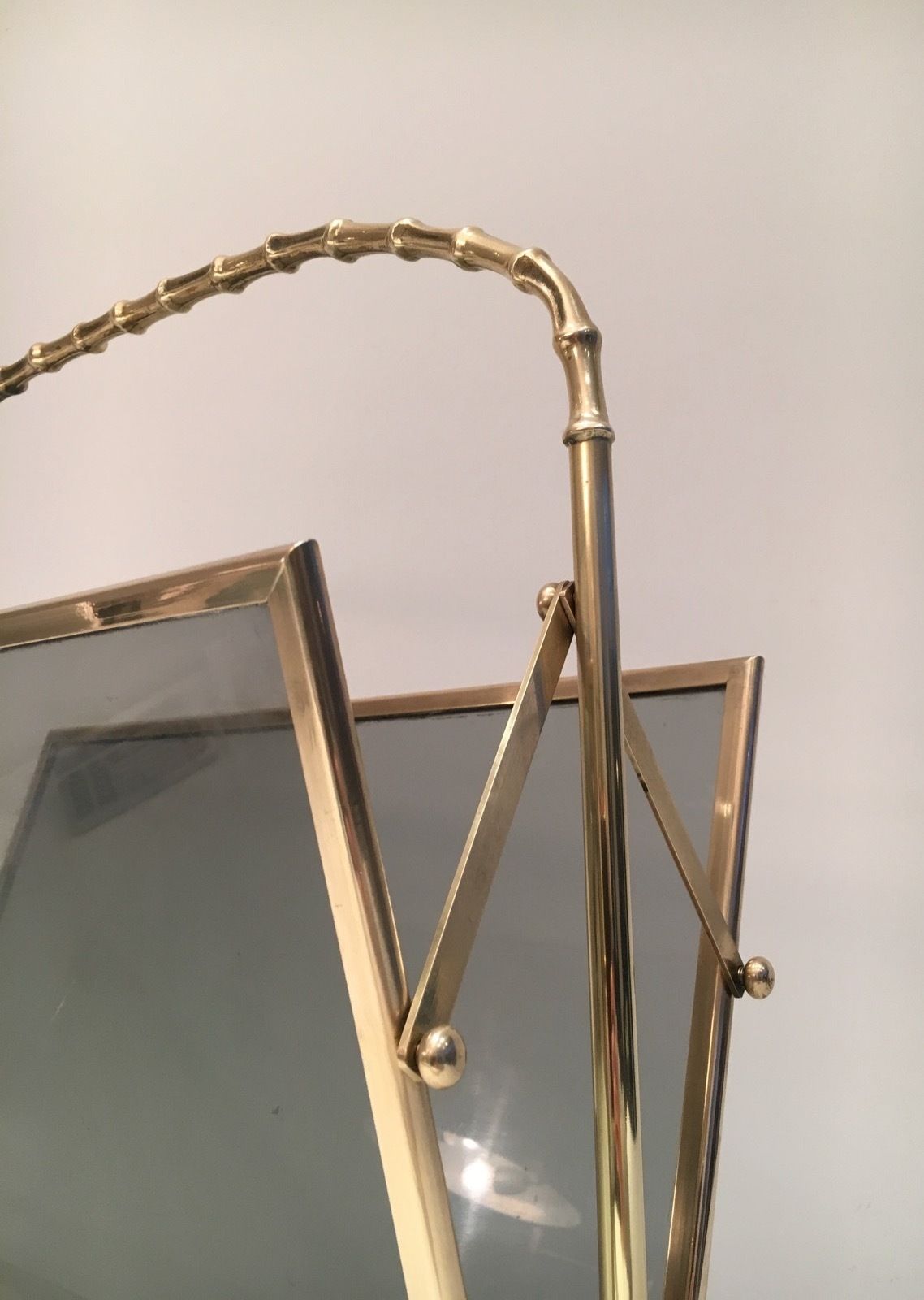 Faux Bamboo Style Magazine Rack In Brass From Maison Baguès photo vinterior
