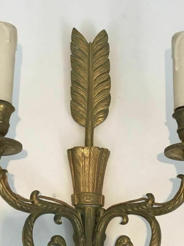 Pair Of Large Appliques With Quiver, Arrow And Eagle Head photo vintage
