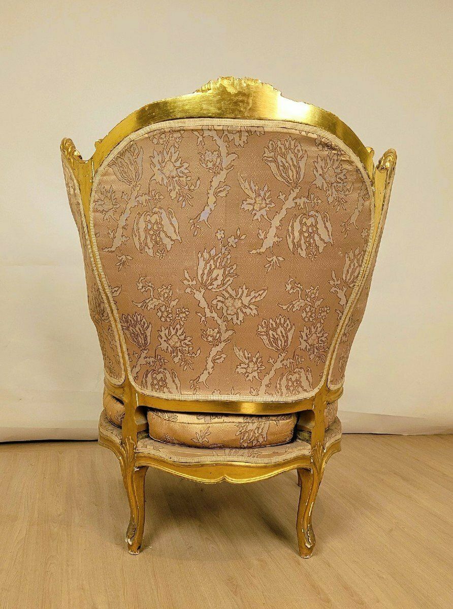 photo for sale Louis XV Style Gilded Wood Shepherdess, 19th Century