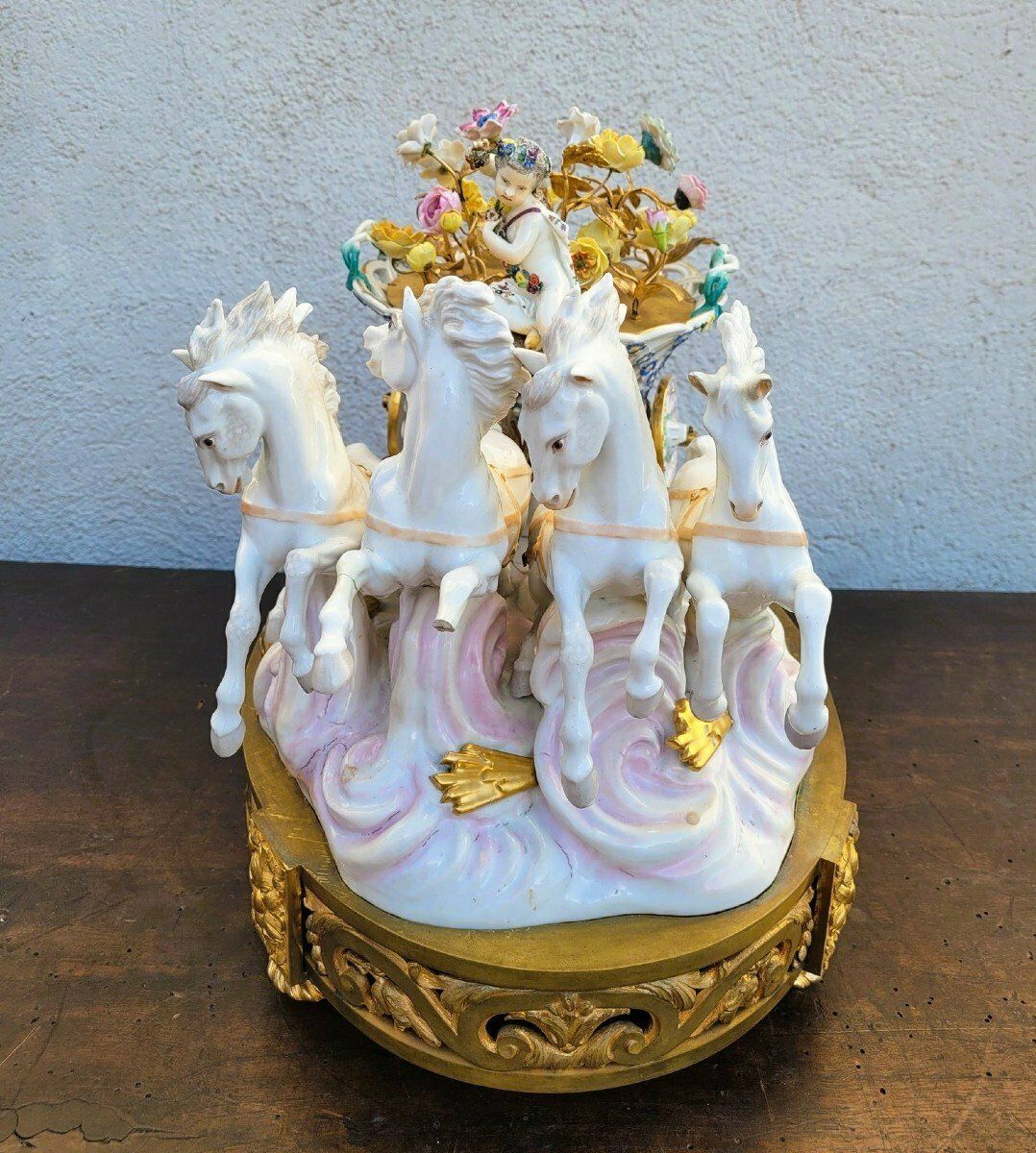 Meissen, Putto Driving A Flower Cart, 19th Century photo buy