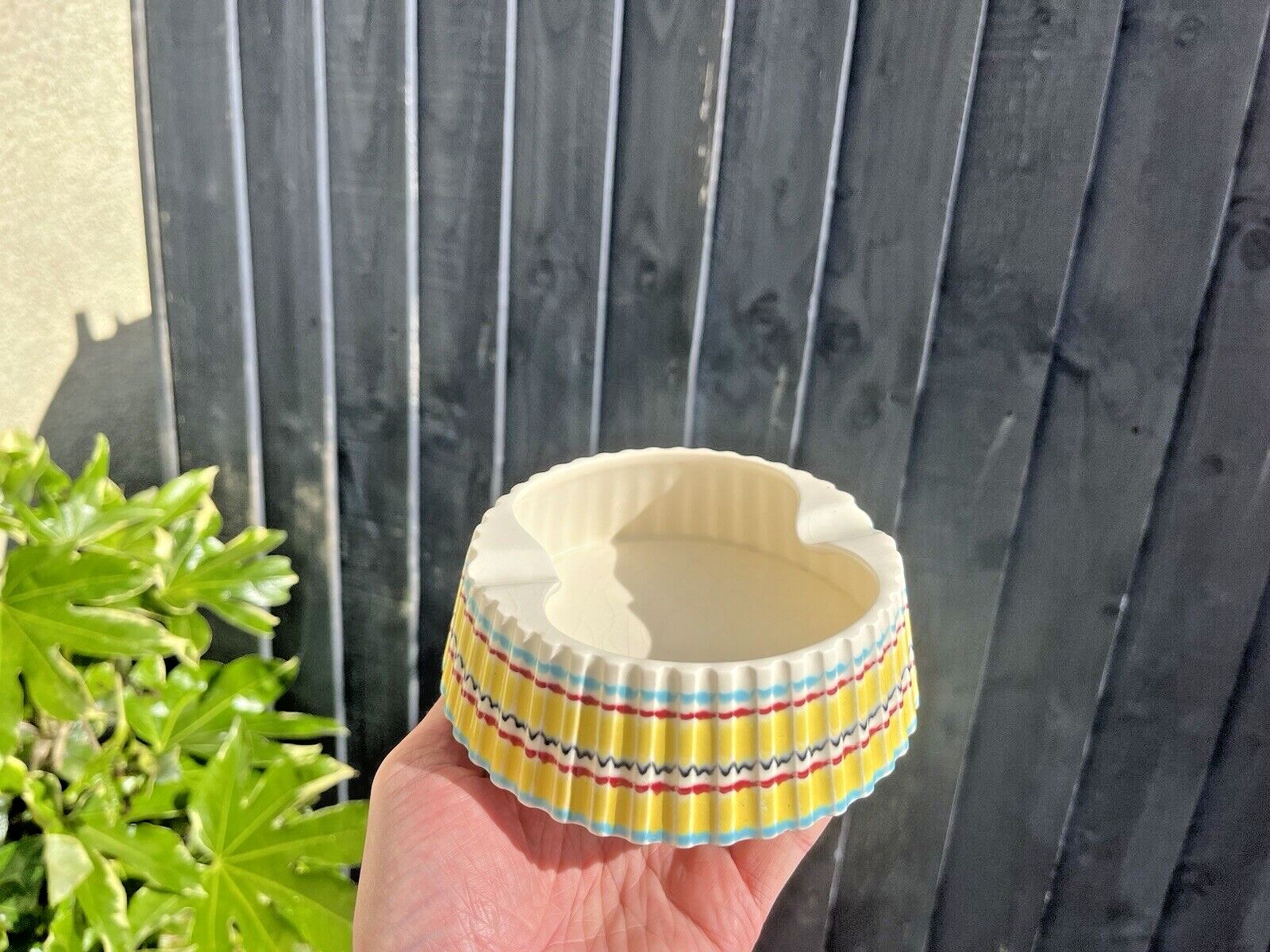 Mid Century Modern 60's Hornsea Rainbow John Clappison 540 Ribbed Retro Ashtray photo vinterior