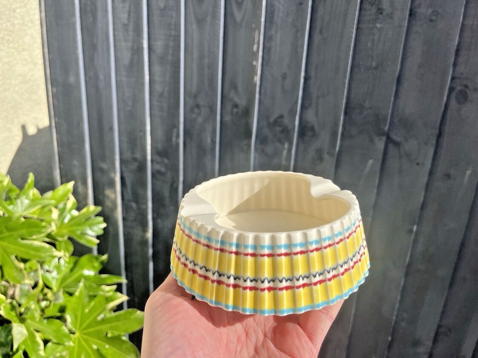 Mid Century Modern 60's Hornsea Rainbow John Clappison 540 Ribbed Retro Ashtray photo buy