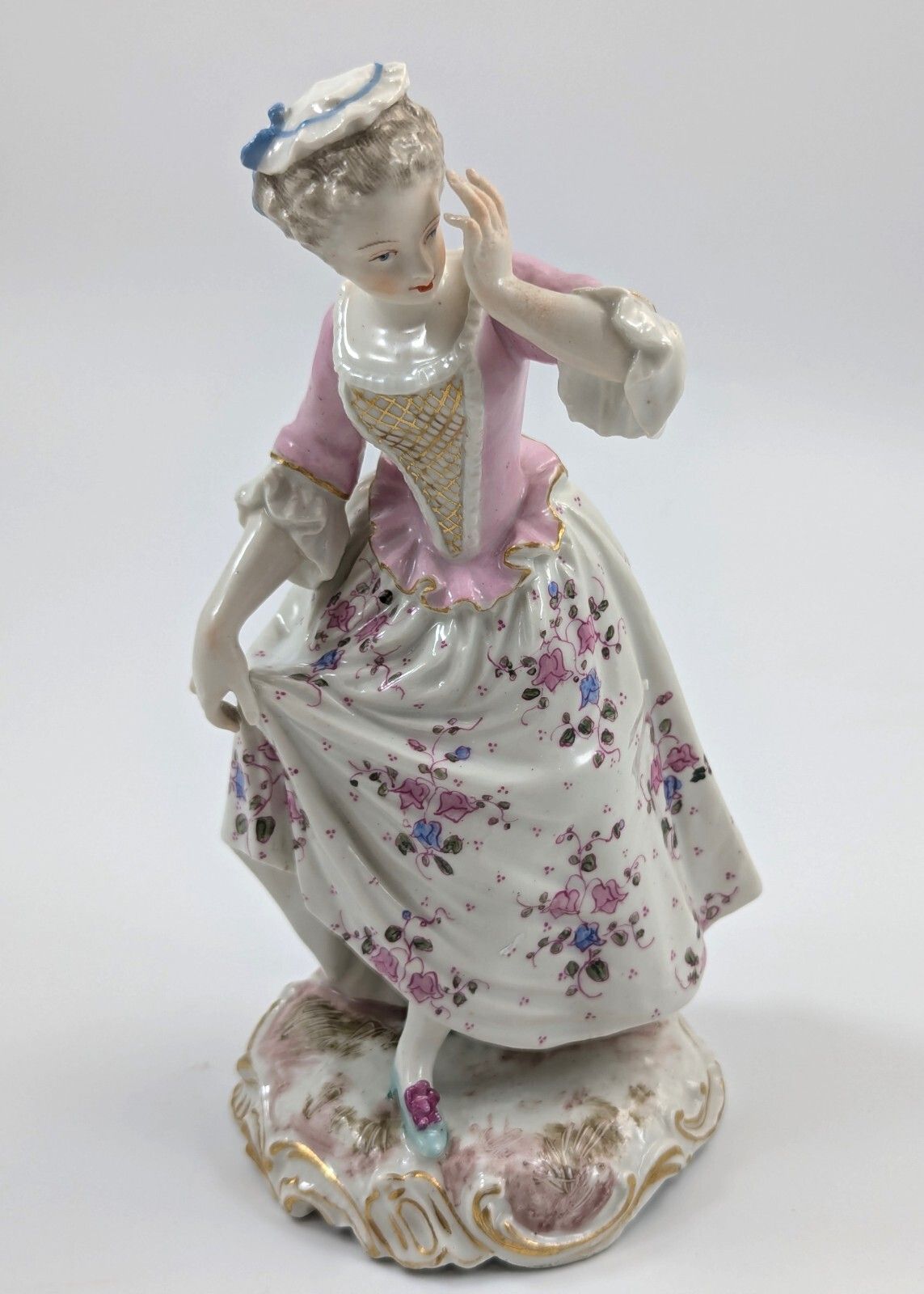 Antique Porcelain Figurine Of Young Woman, Samson, France, C. 1860. photo vintage