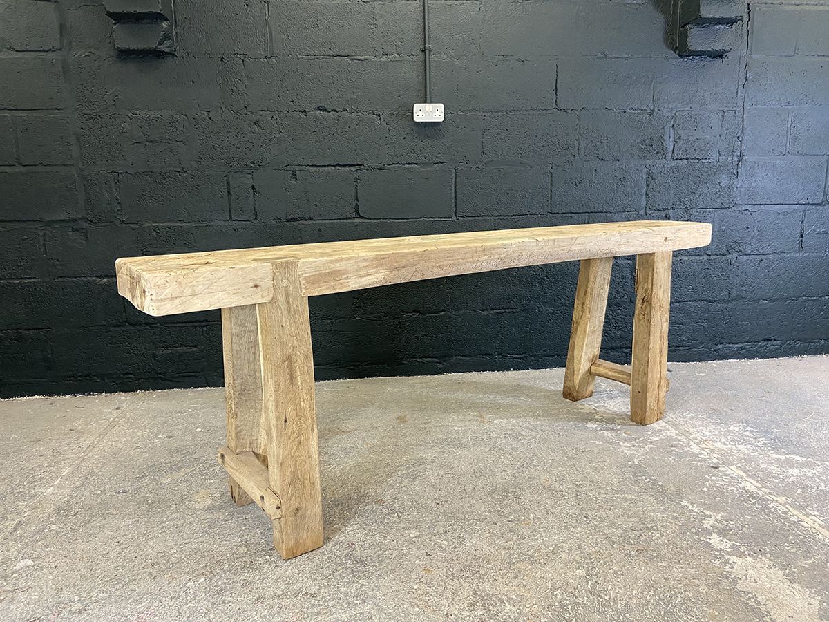 Rustic French Scrubbed Oak Console photo buy
