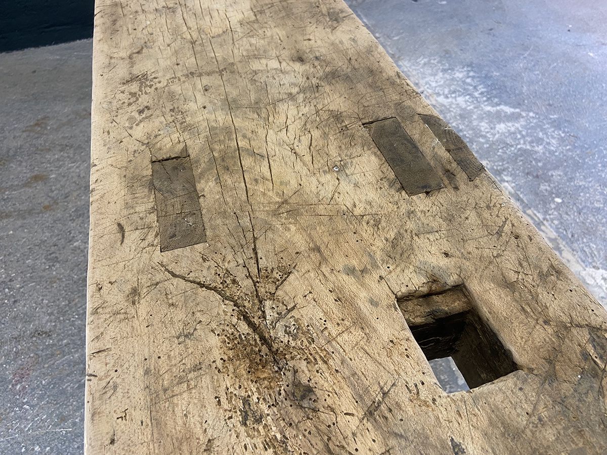 photo furniture Rustic French Scrubbed Oak Console